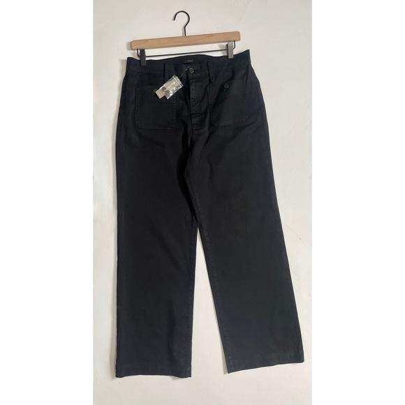NWT!! J. CREW Sailor Slim Wide Leg Chino Pants Solid Black Nautical 30T 30 Tall - Picture 3 of 16